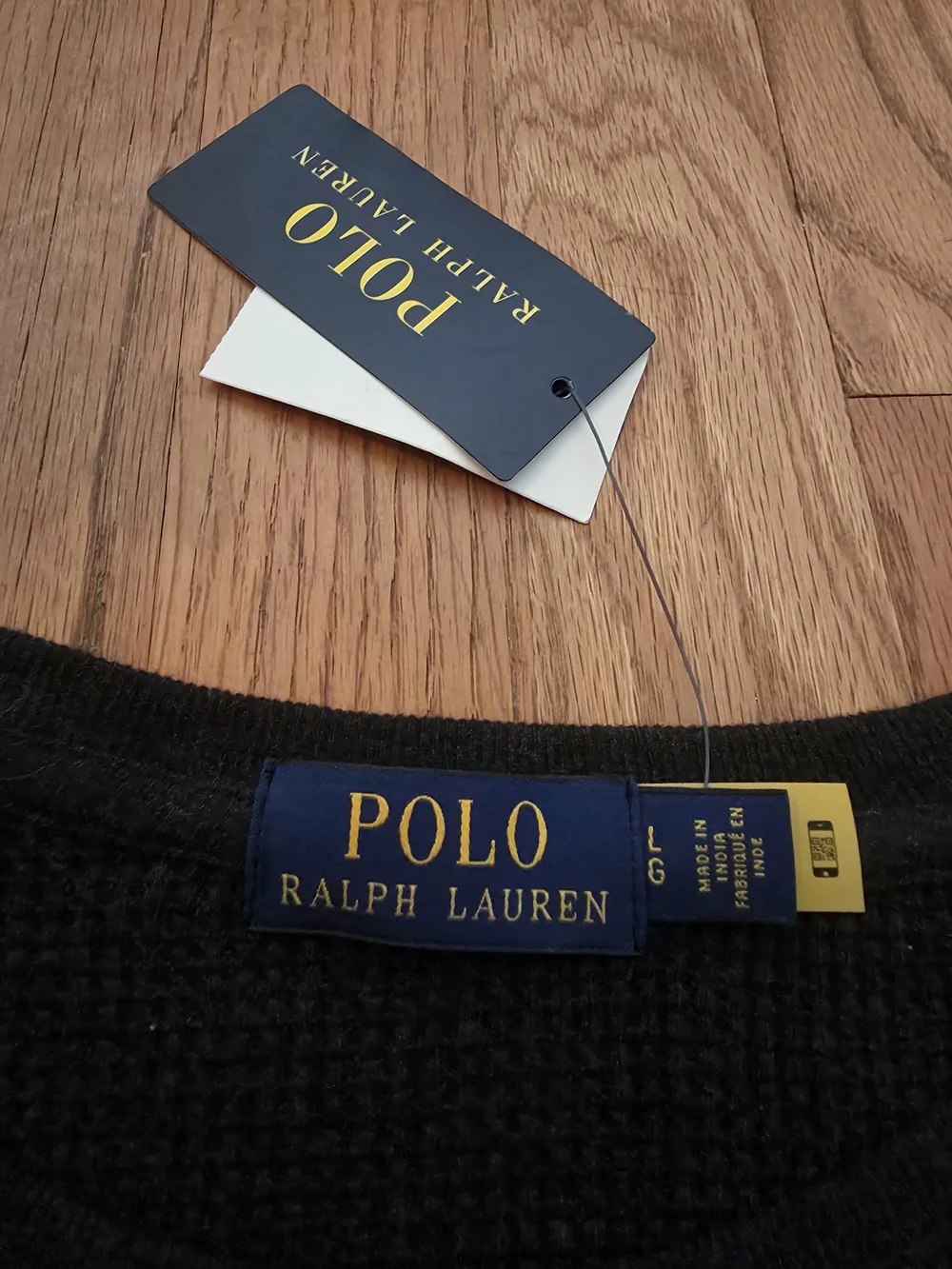 Polo Ralph Lauren Black Long Sleeve Knit Top NWT Size L